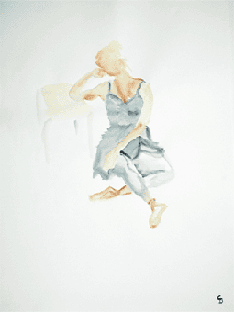 Tnzerin in der Pause, Aquarell