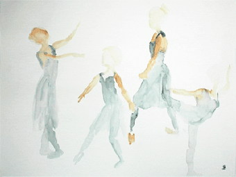Tanzstudie 2, Aquarell